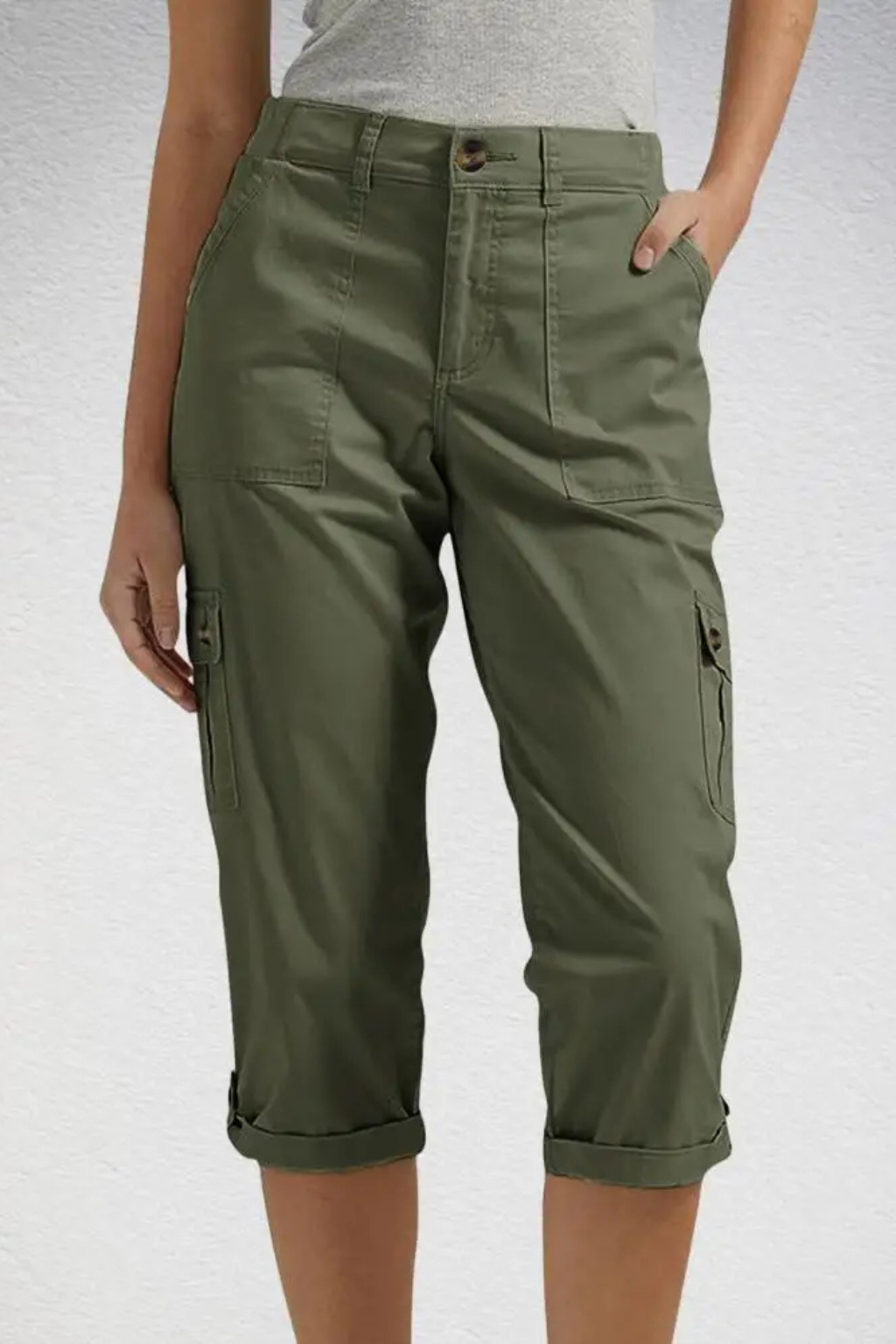 Ellery | Women's Rolled Cropped Button Pocket Cargo Pants