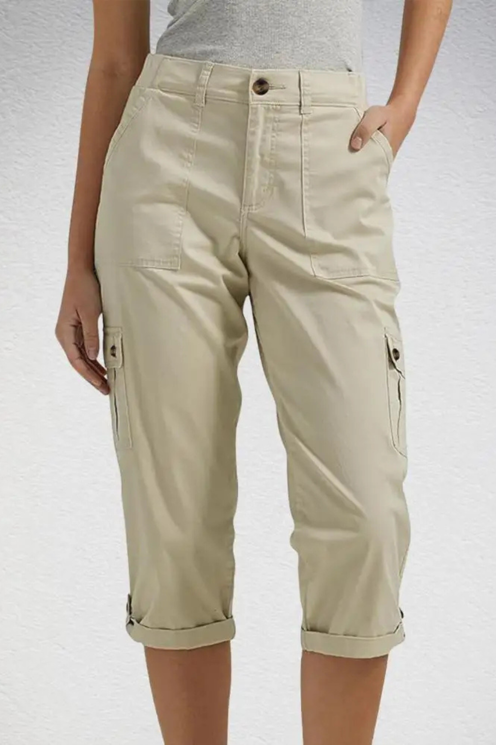 Ellery | Women's Rolled Cropped Button Pocket Cargo Pants