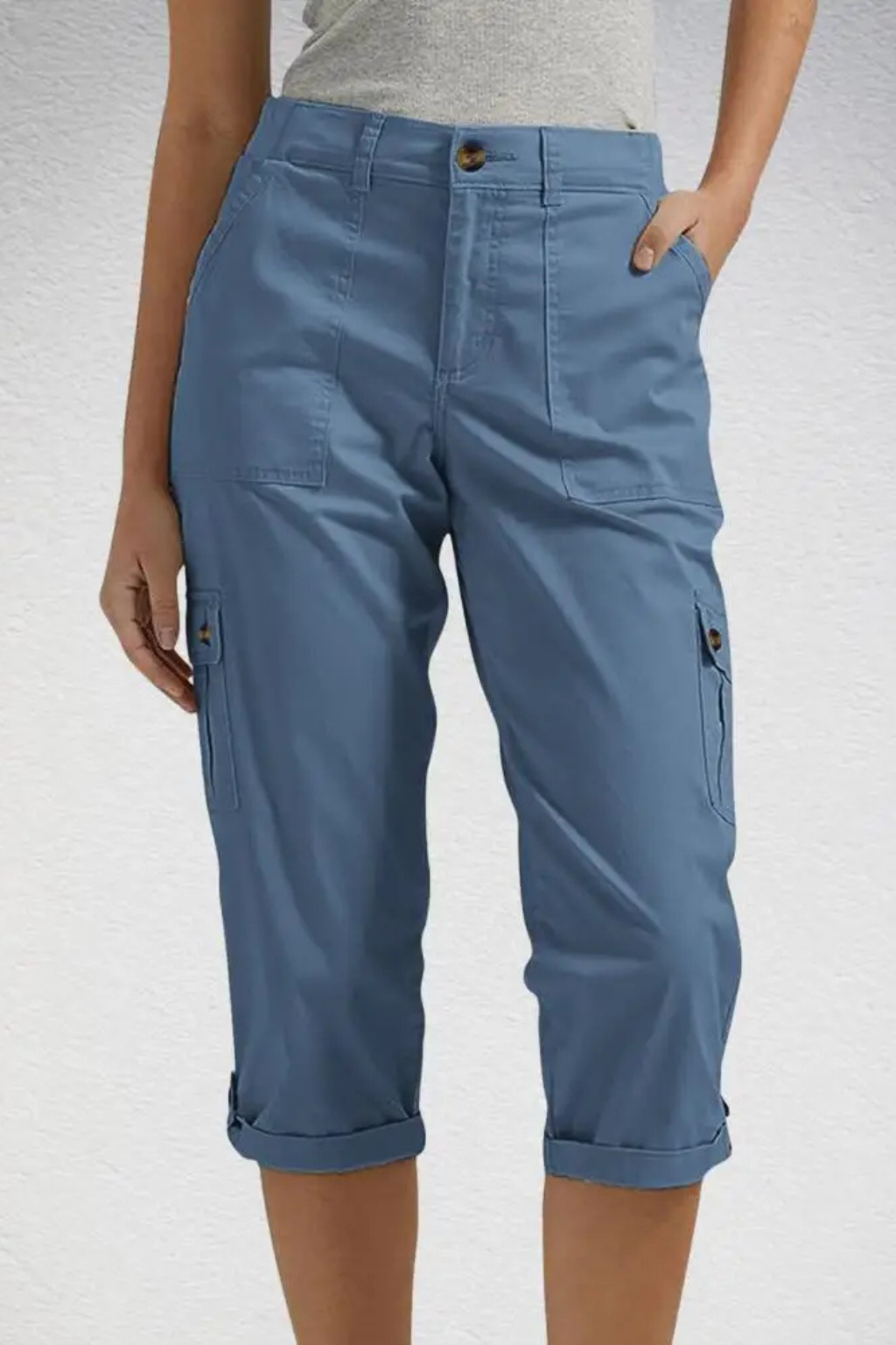 Ellery | Women's Rolled Cropped Button Pocket Cargo Pants