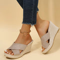 Emily | Women’s Criss-Cross Open Toe Platform Wedge Sandals