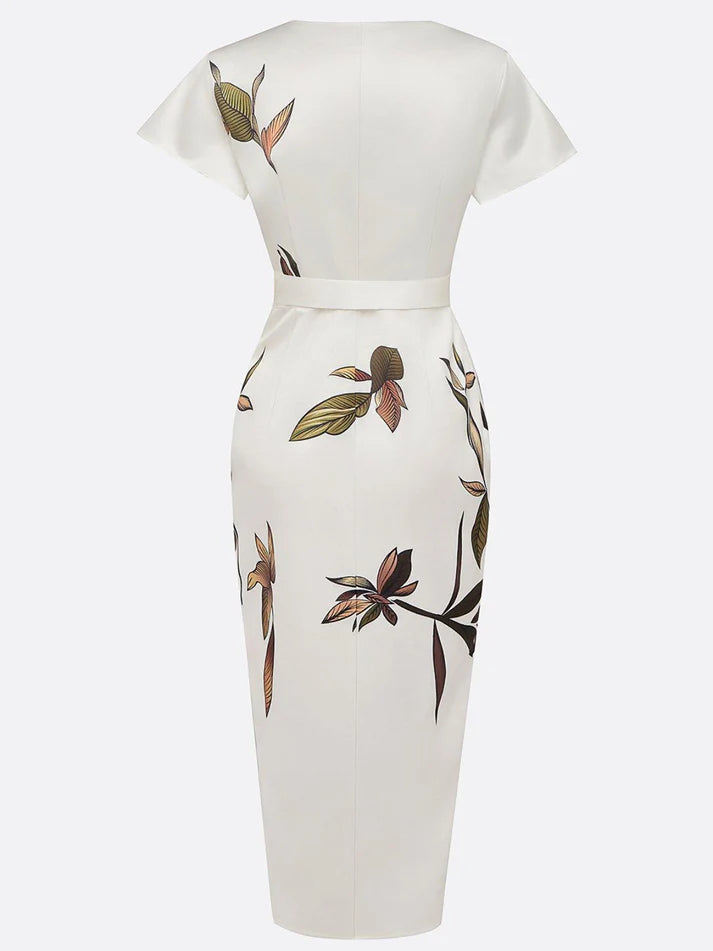 Emily | Women’s Short Sleeve V Neck Midi Dress