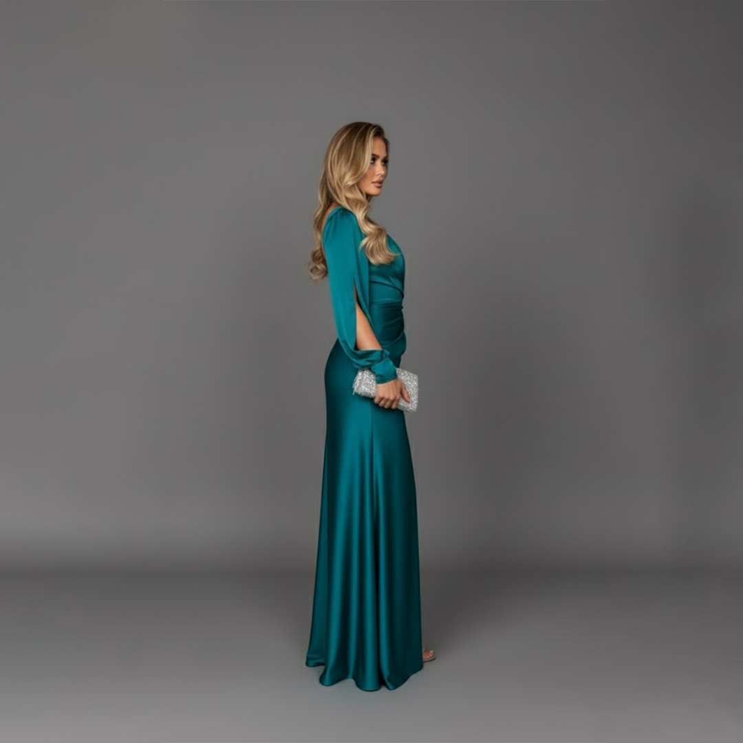 Emma | Women’s One Shoulder High Slit Wedding Guest Maxi Dress