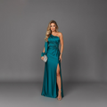 Emma | Women’s One Shoulder High Slit Wedding Guest Maxi Dress