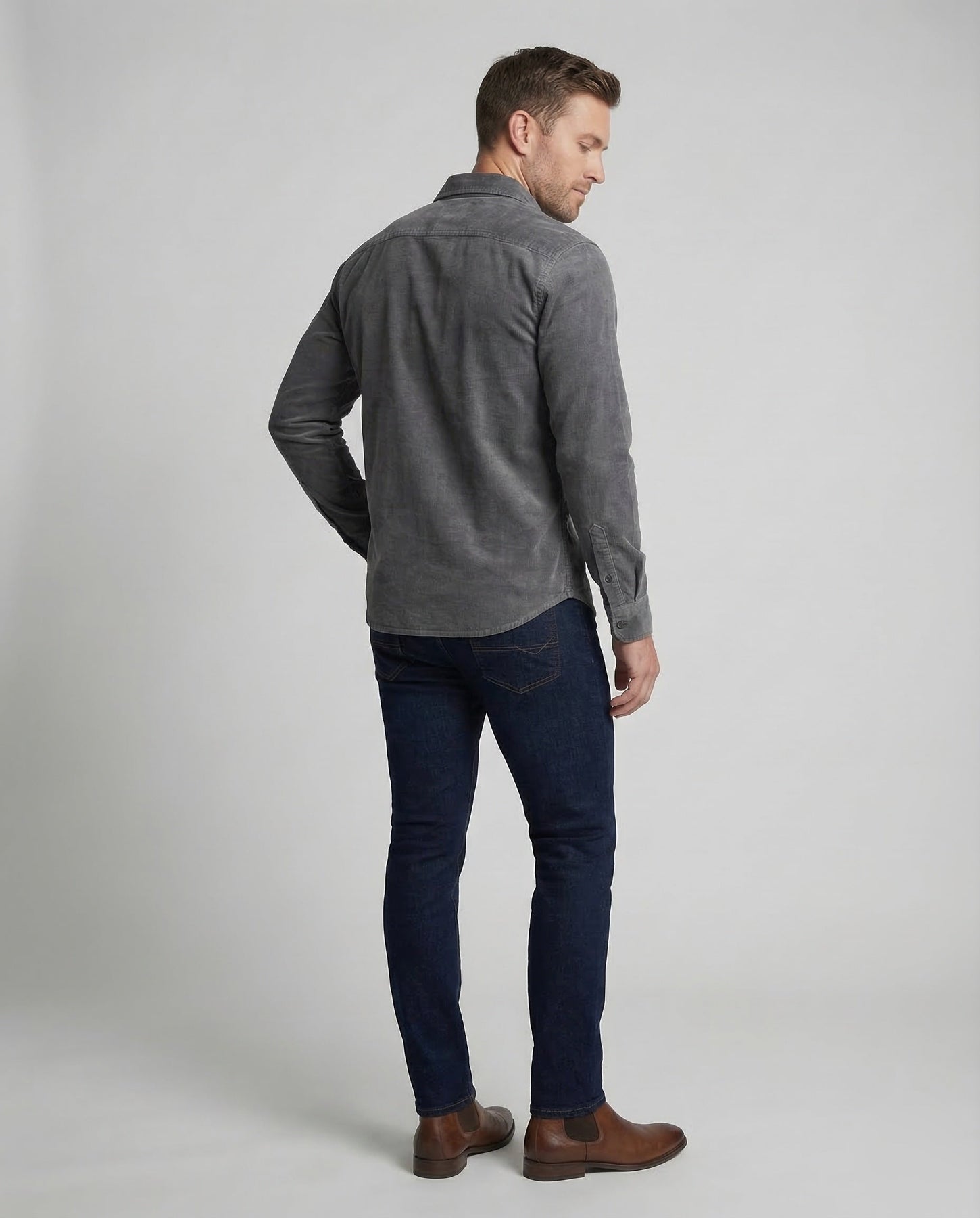 Emmett | Men's Fitted Collared Long Sleeve Dress Shirt