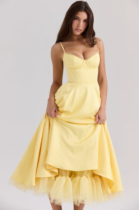Emmy | Women’s Sleeveless Corset Flowy Midi Dress