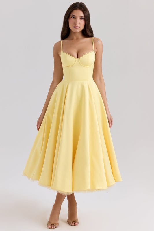 Emmy | Women’s Sleeveless Corset Flowy Midi Dress