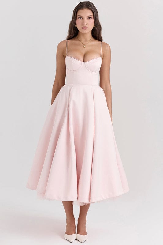 Emmy | Women’s Sleeveless Corset Flowy Midi Dress