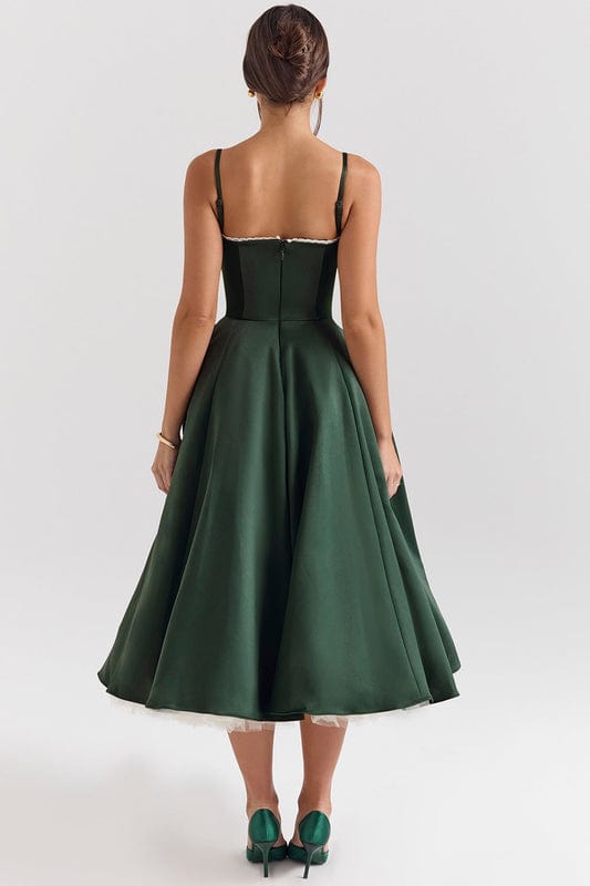 Emmy | Women’s Sleeveless Corset Flowy Midi Dress