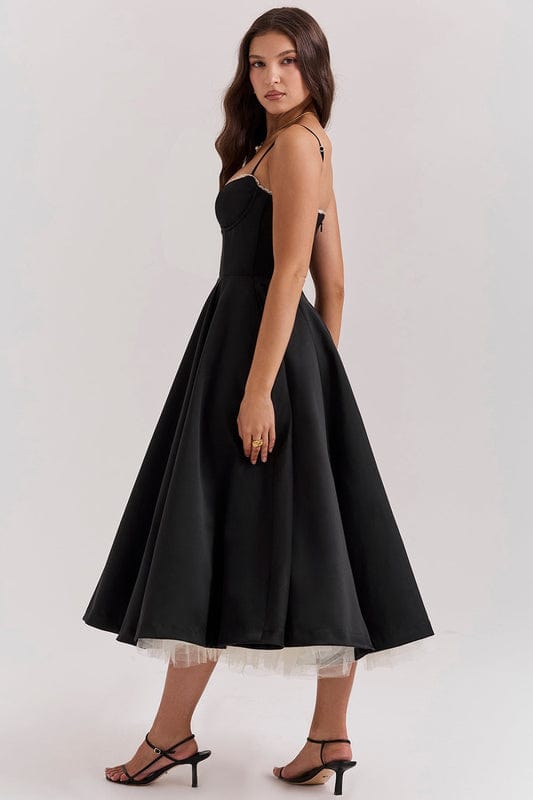 Emmy | Women’s Sleeveless Corset Flowy Midi Dress