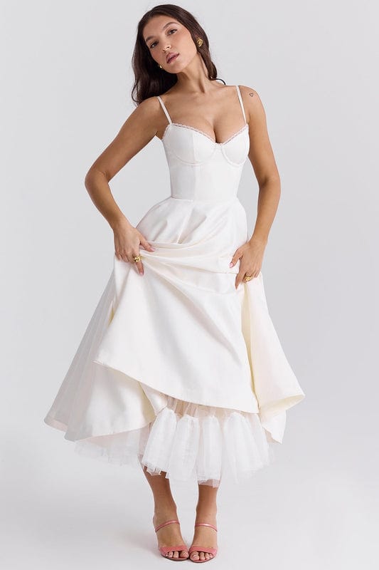 Emmy | Women’s Sleeveless Corset Flowy Midi Dress