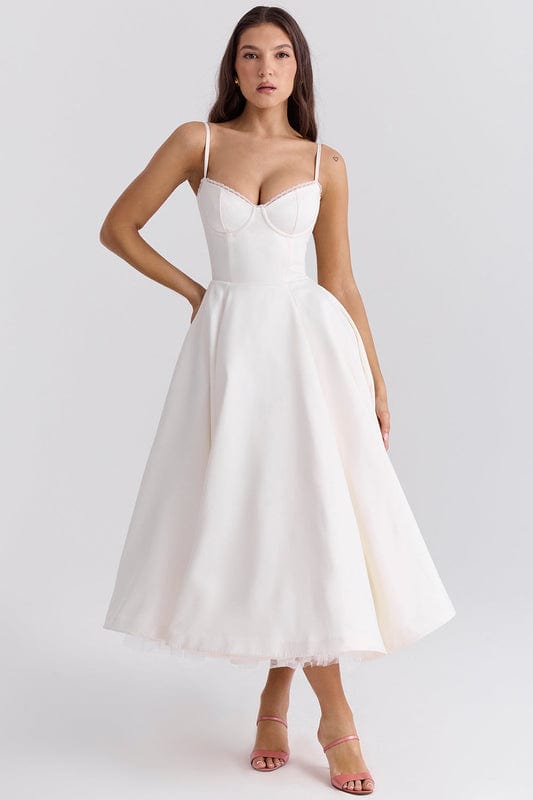 Emmy | Women’s Sleeveless Corset Flowy Midi Dress