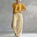 Erica | Women’s Stripe Print Wide Leg Two Piece Set