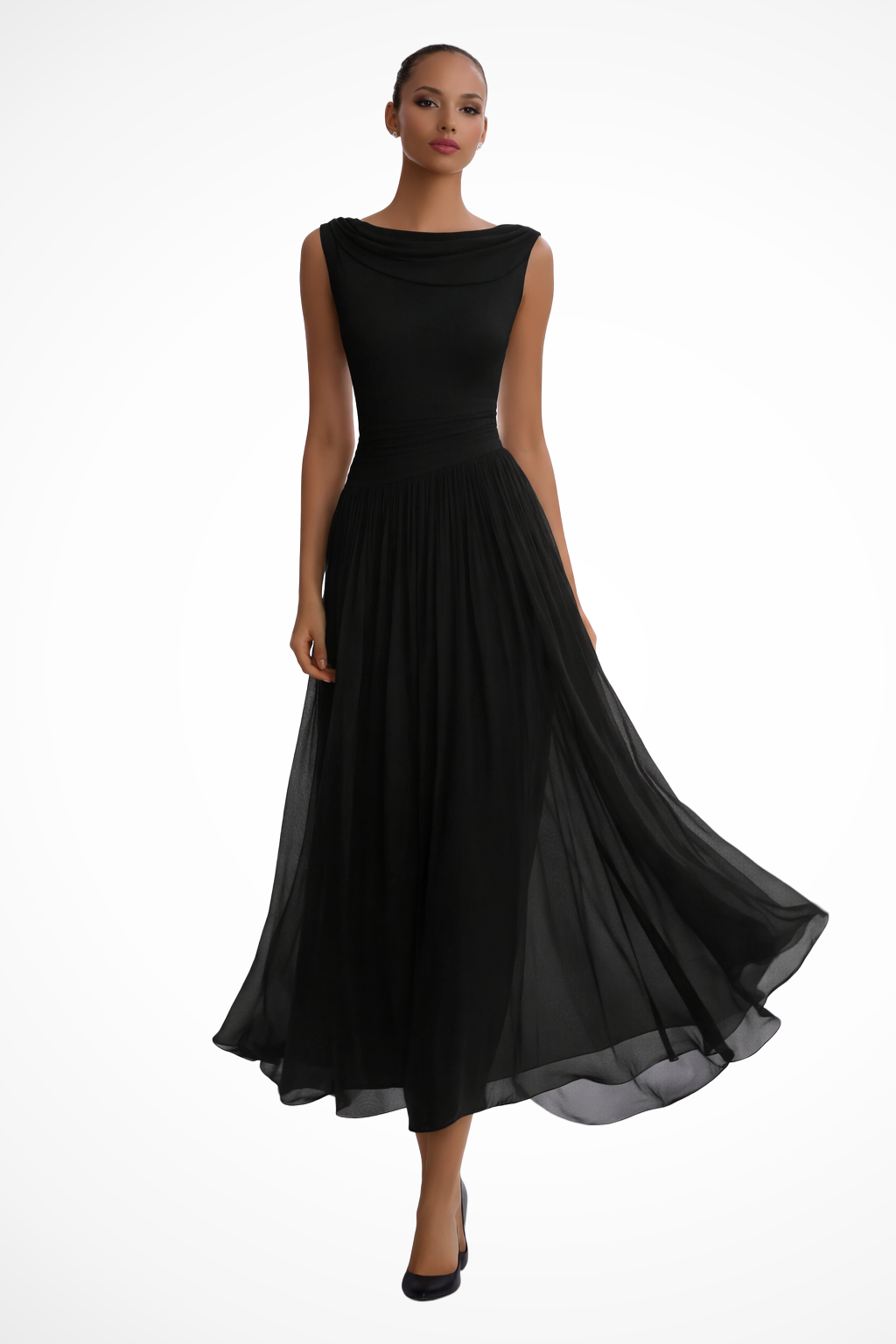 Catrina | Women’s Draped Sleeveless Guest Wedding Dress