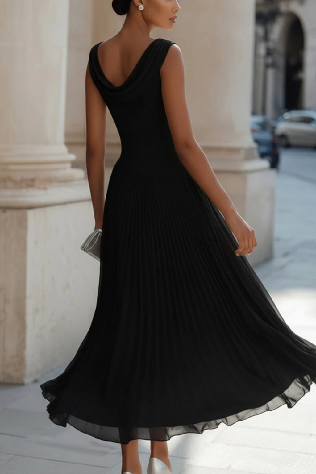 Catrina | Women’s Draped Sleeveless Guest Wedding Dress