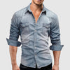 Everett | Men's Fitted Collared Button Front Denim Shirt