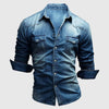 Everett | Men's Fitted Collared Button Front Denim Shirt