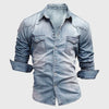 Everett | Men's Fitted Collared Button Front Denim Shirt