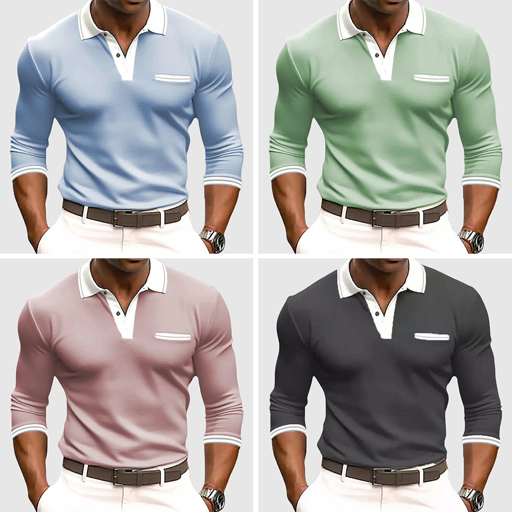 Ezekiel | Men's Long Sleeve Turn Down Collar Polo Shirt