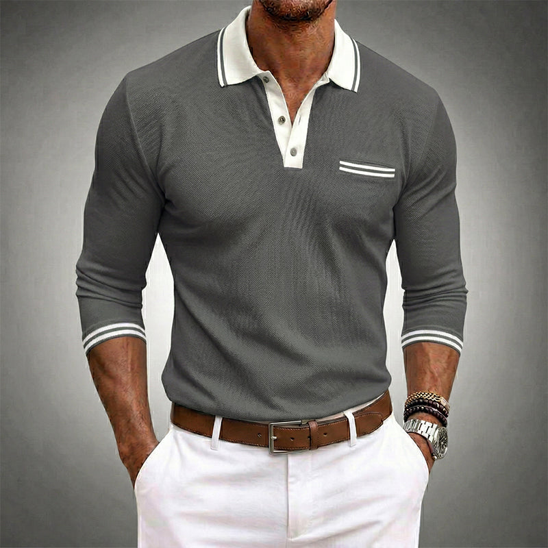 Ezekiel | Men's Long Sleeve Turn Down Collar Polo Shirt