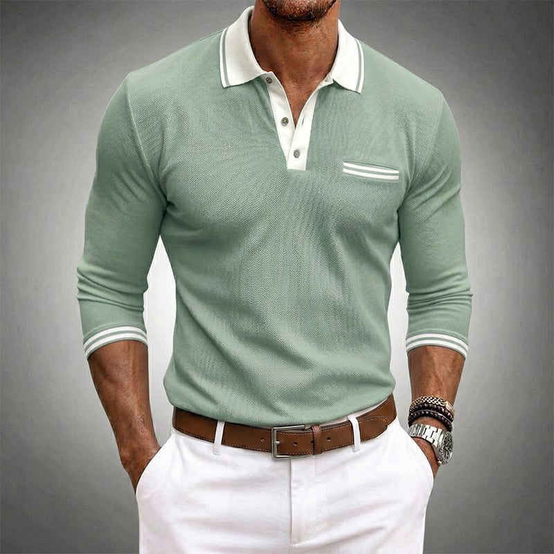 Ezekiel | Men's Long Sleeve Turn Down Collar Polo Shirt