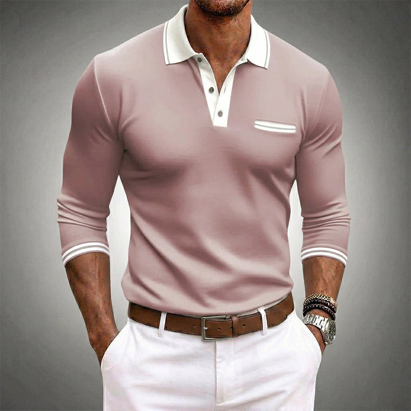 Ezekiel | Men's Long Sleeve Turn Down Collar Polo Shirt