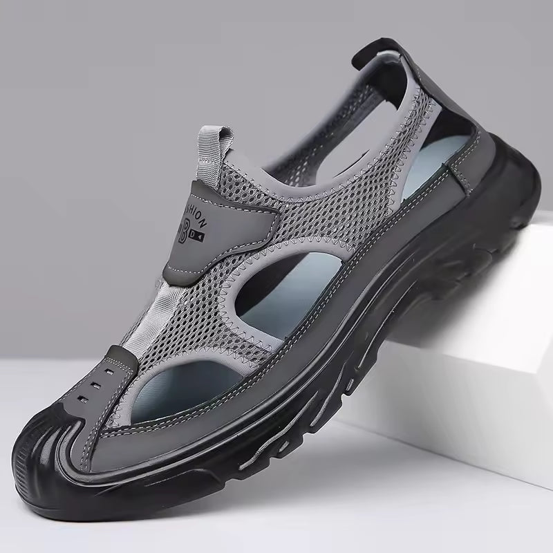 Fabrizio | Men’s Closed Toe Slip On Cut Out Summer Sandals