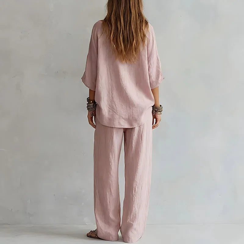 Fallon | Women's Off Shoulder Wide Leg Two Piece Matching Set