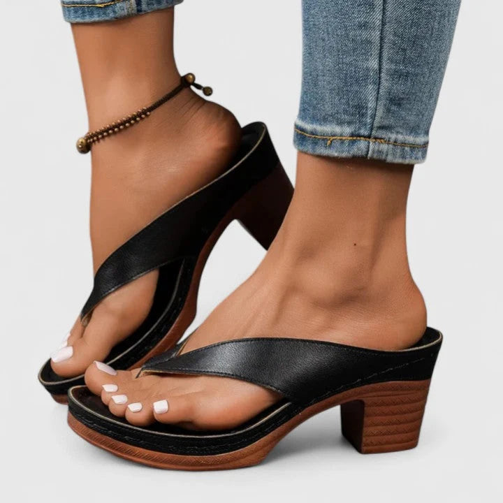 Fatuma | Women’s Open Toe Slip On Backless Block Heels