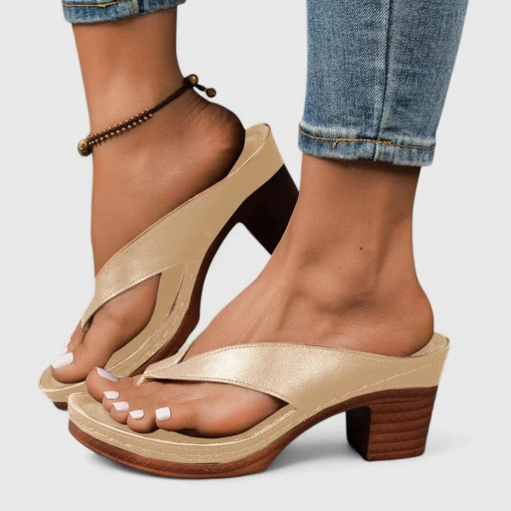 Fatuma | Women’s Open Toe Slip On Backless Block Heels