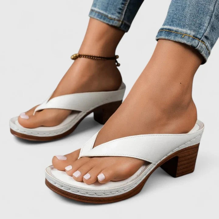 Fatuma | Women’s Open Toe Slip On Backless Block Heels