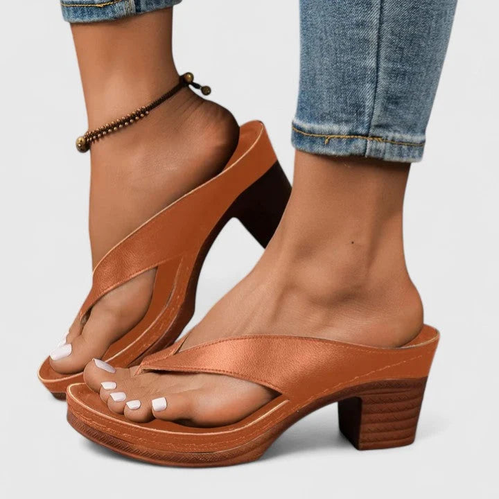 Fatuma | Women’s Open Toe Slip On Backless Block Heels