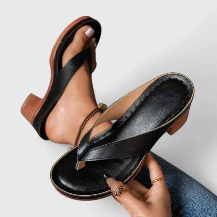 Fatuma | Women’s Open Toe Slip On Backless Block Heels