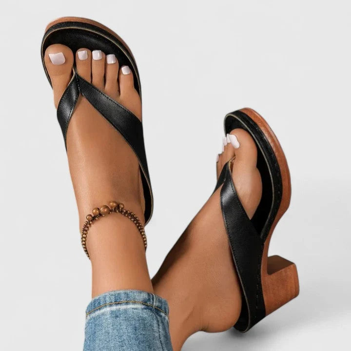 Fatuma | Women’s Open Toe Slip On Backless Block Heels