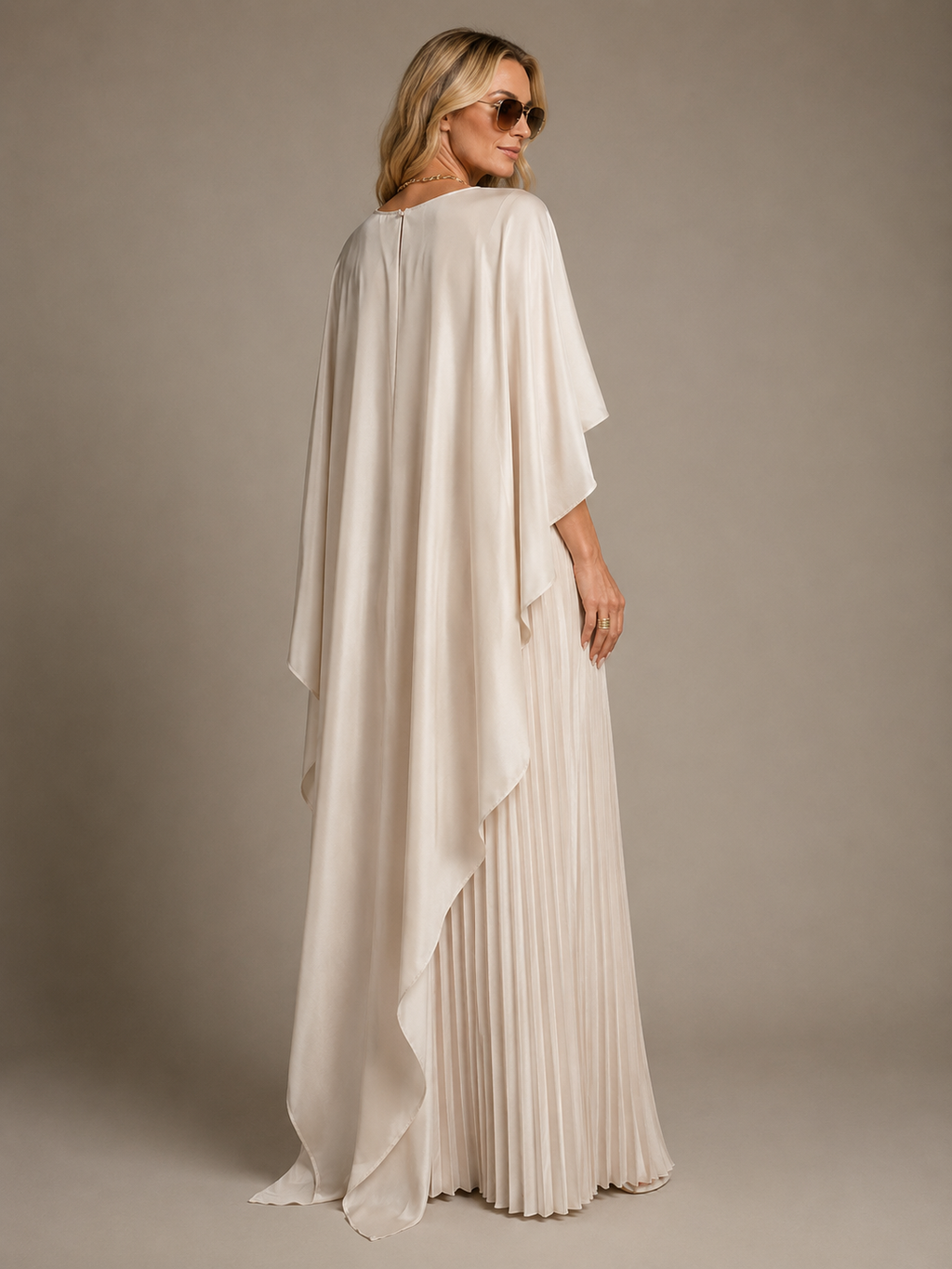 Felicity | Women's Pleated Round Neck Wedding Guest Dress