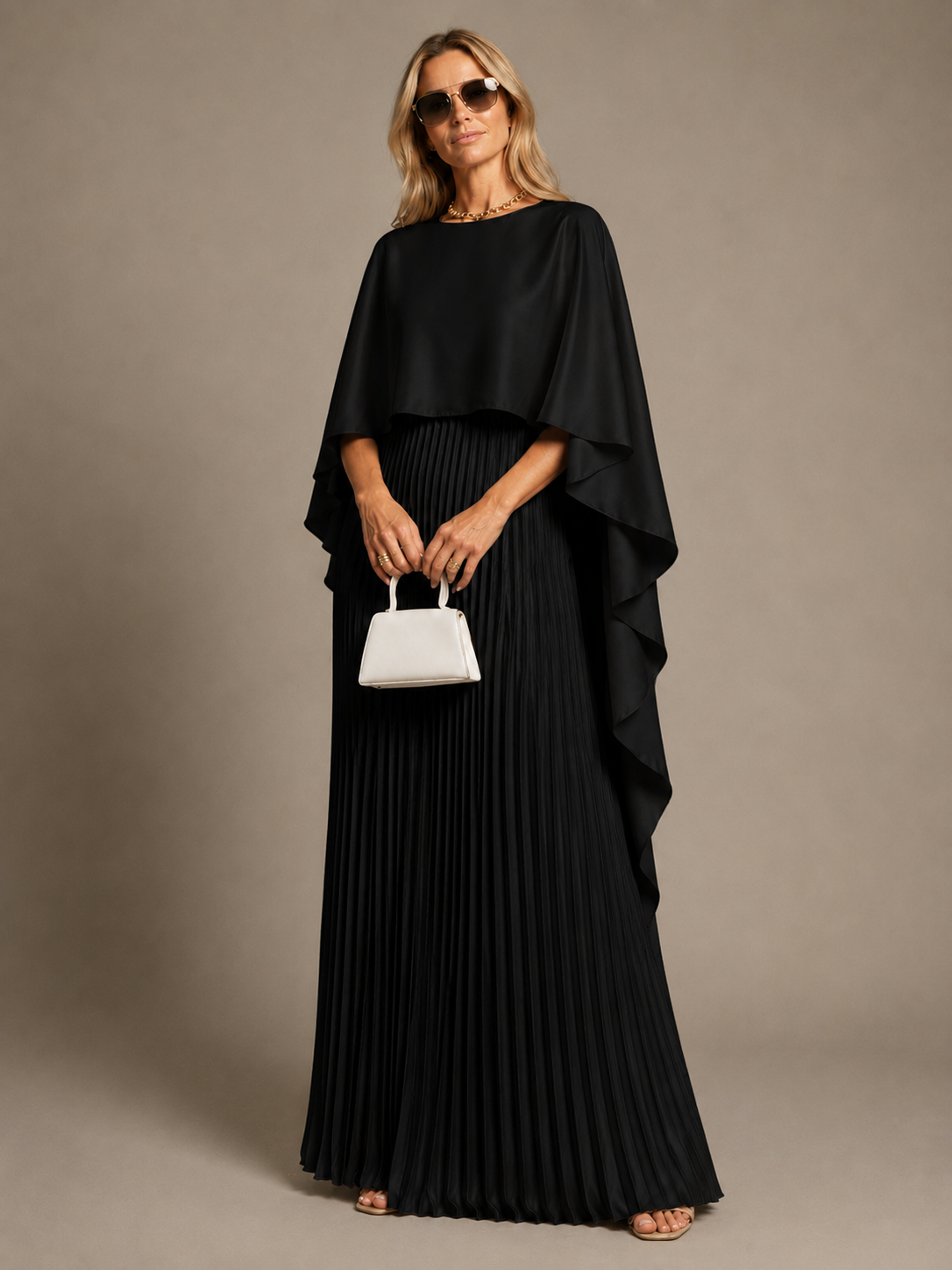 Felicity | Women's Pleated Round Neck Wedding Guest Dress