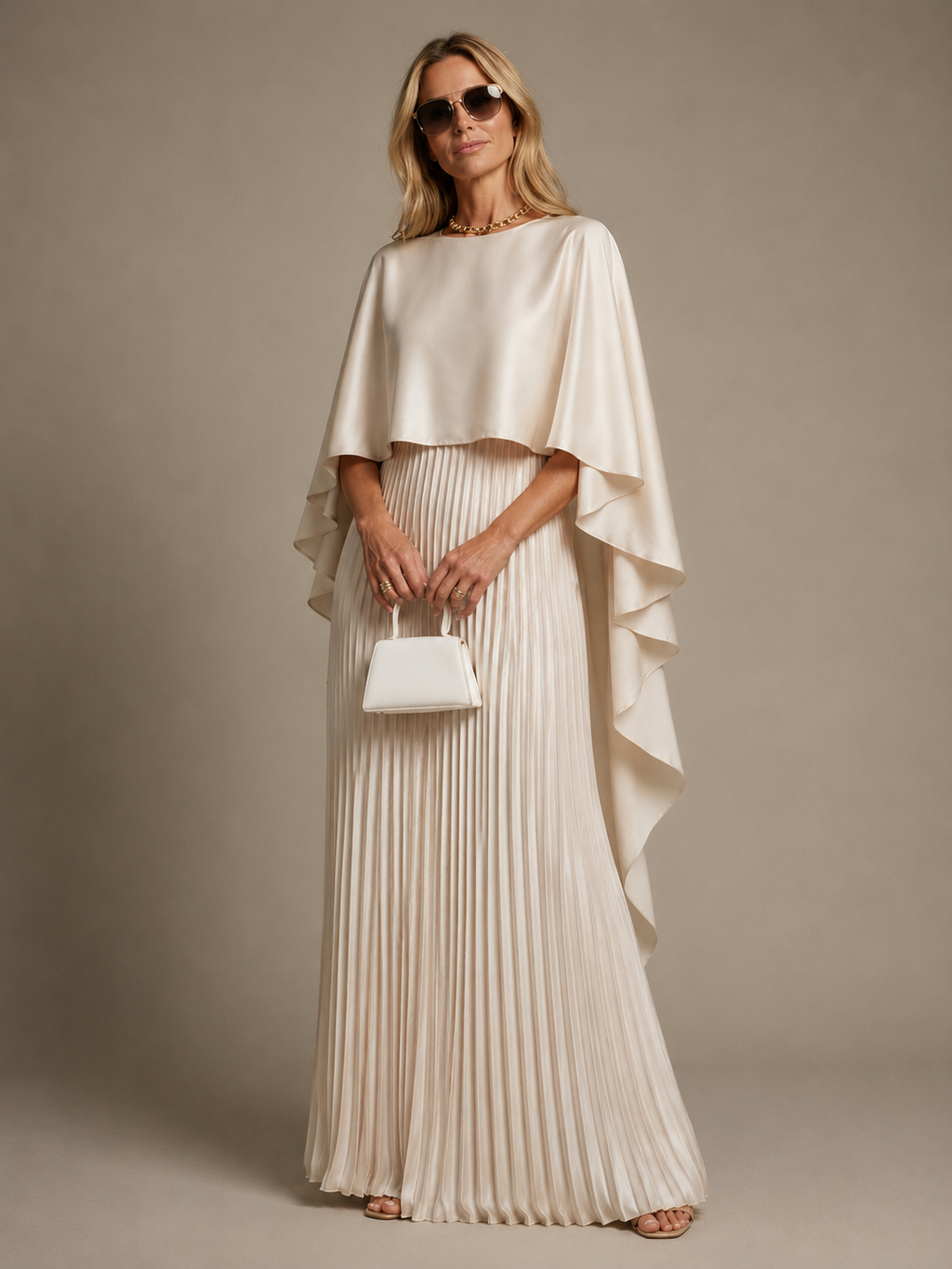 Felicity | Women's Pleated Round Neck Wedding Guest Dress