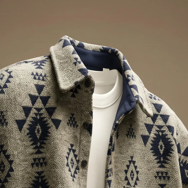 Fernando | Men’s Pattern Button Front Long Sleeve Jacket