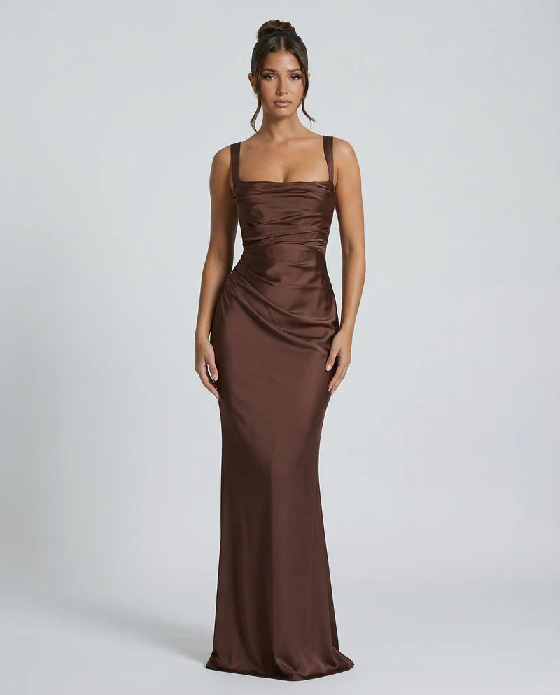 Florence | Women’s Square Neck Backless Wedding Guest Dress