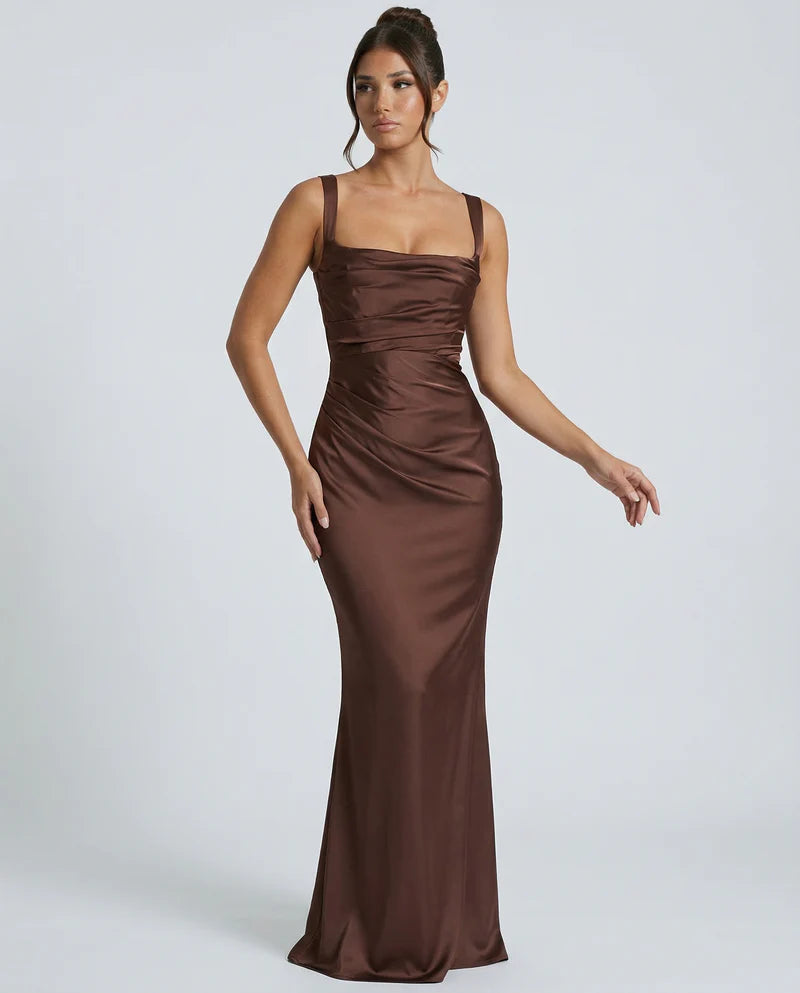 Florence | Women’s Square Neck Backless Wedding Guest Dress
