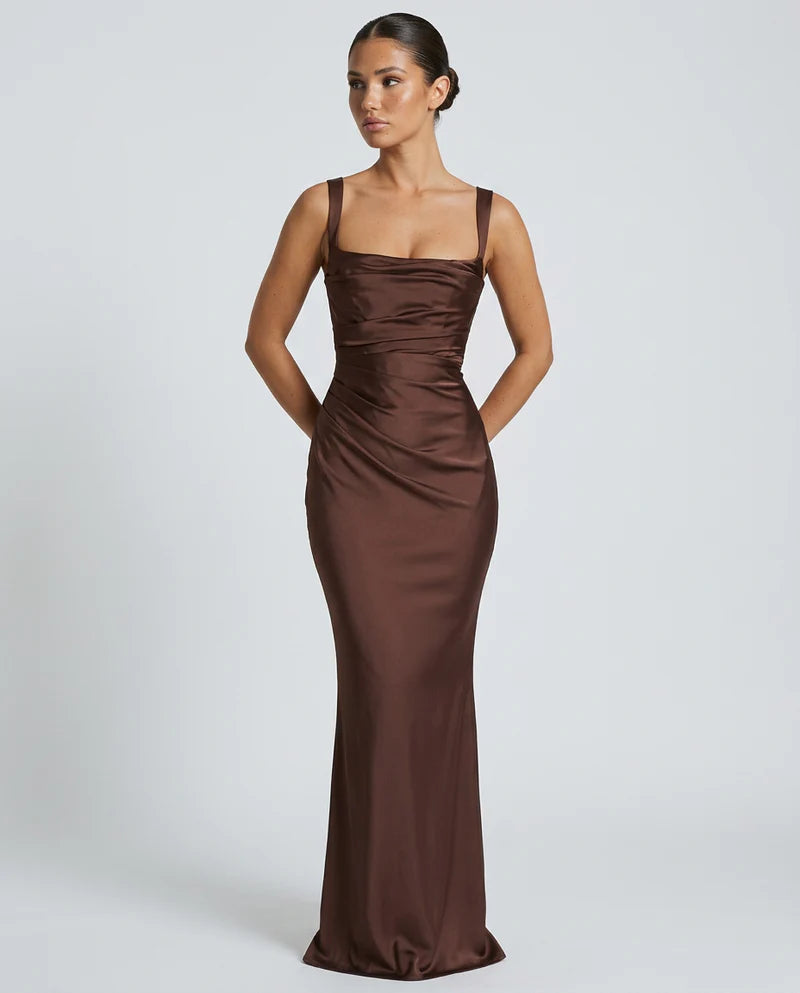 Florence | Women’s Square Neck Backless Wedding Guest Dress