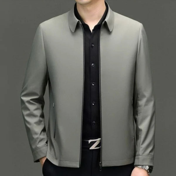 Forrest | Men’s Fold Over Collar Zip Front Long Sleeve Jacket