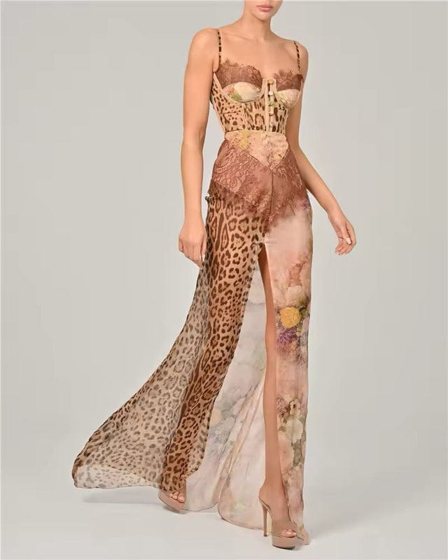 Frances | Women's Printed Sleeveless High Slit Maxi Dress