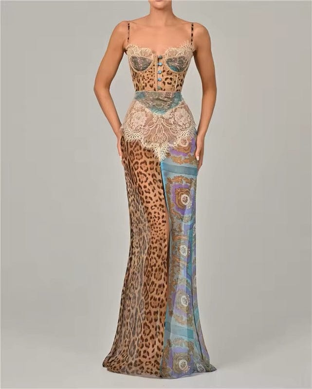 Frances | Women's Printed Sleeveless High Slit Maxi Dress
