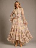 Frederica | Women's Long Sleeve Ruffle Flowy Wedding Guest Dress
