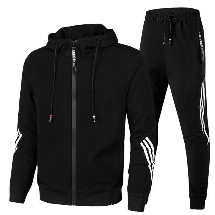 Frederick | Men's Zip Front Drawstring Pockets Two Piece Set