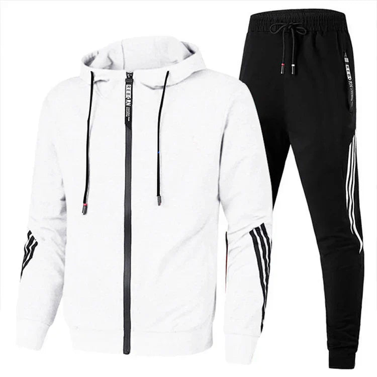 Frederick | Men's Zip Front Drawstring Pockets Two Piece Set