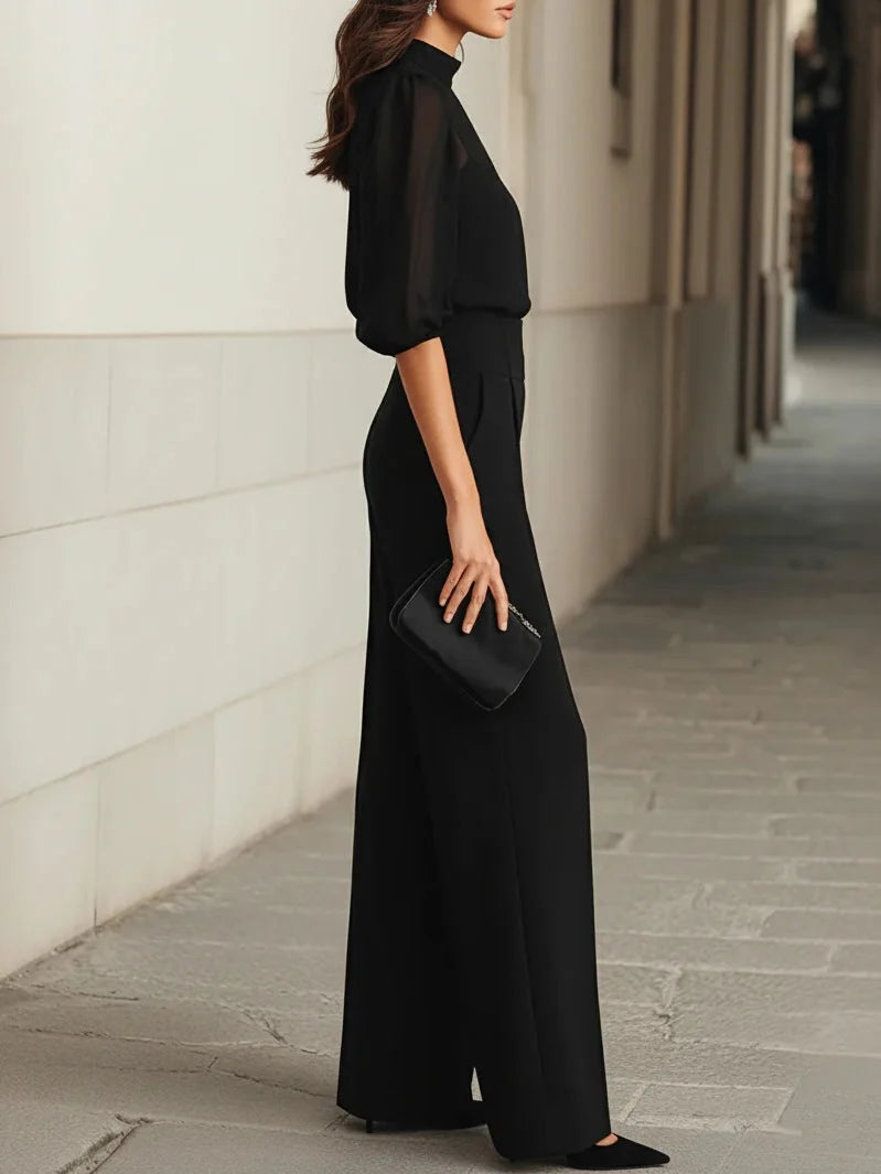 Garnet | Women’s Pleated High Waisted Wide Leg Three Piece Set