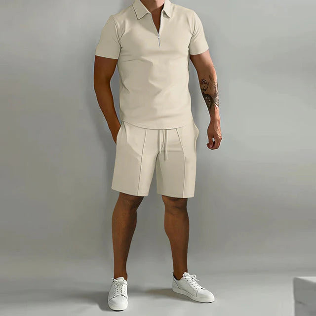 Garret | Men's Collared Polo Short Sleeve Two Piece Set