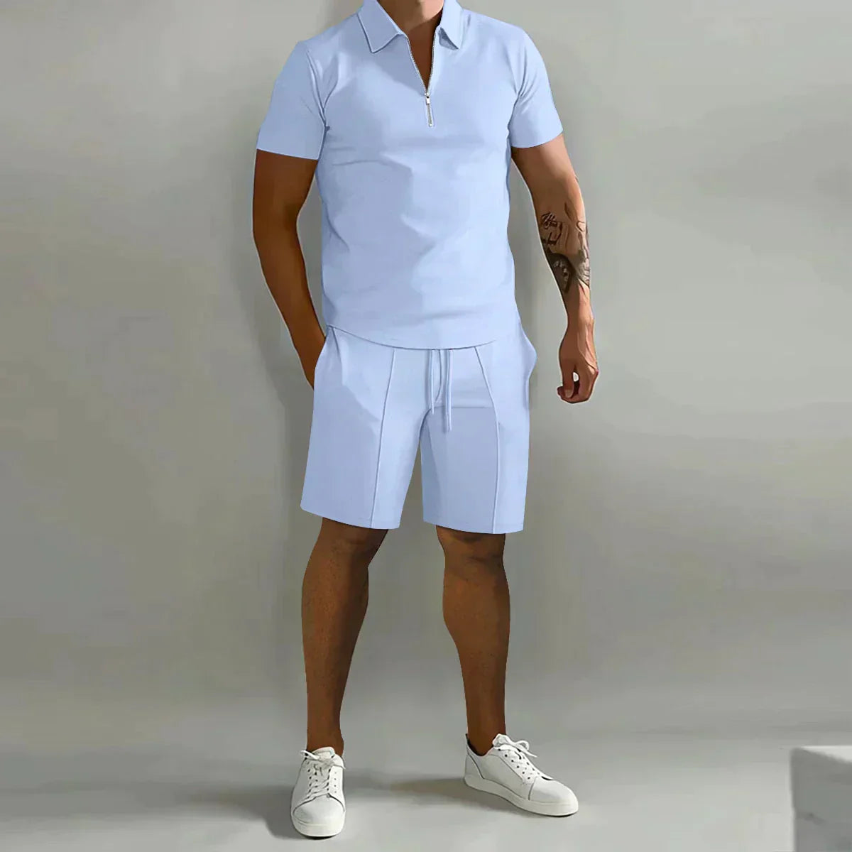 Garret | Men's Collared Polo Short Sleeve Two Piece Set