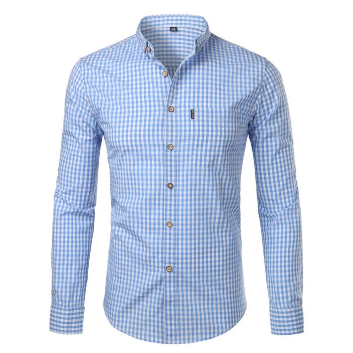 Garson | Men's Checkered Pattern Long Sleeve Dress Shirt